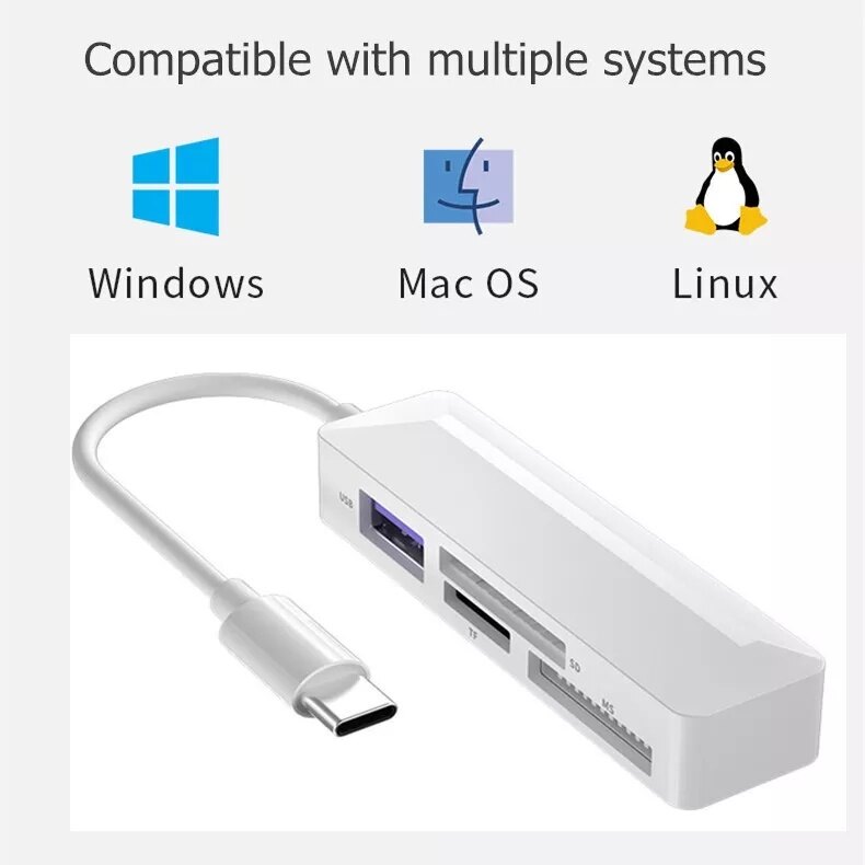 4 Trong 1 đầu đọc thẻ Chiếu Sáng/USB/Loại C Để MS SD thẻ TF U Đĩa Adapter Cho Sony thẻ nhớ Pro Duo Đầu đọc thẻ Cho iPhone Xiaomi Realme Máy Tính Xách Tay Chuyển Đổi