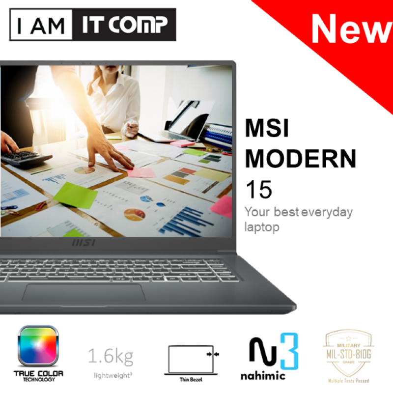 MSI Modern 15 A11M-077 15.6 FHD 60Hz Laptop (I7-1165G7/8GB/512GB/UMA/W10) FOC MSI SLEEVE Malaysia