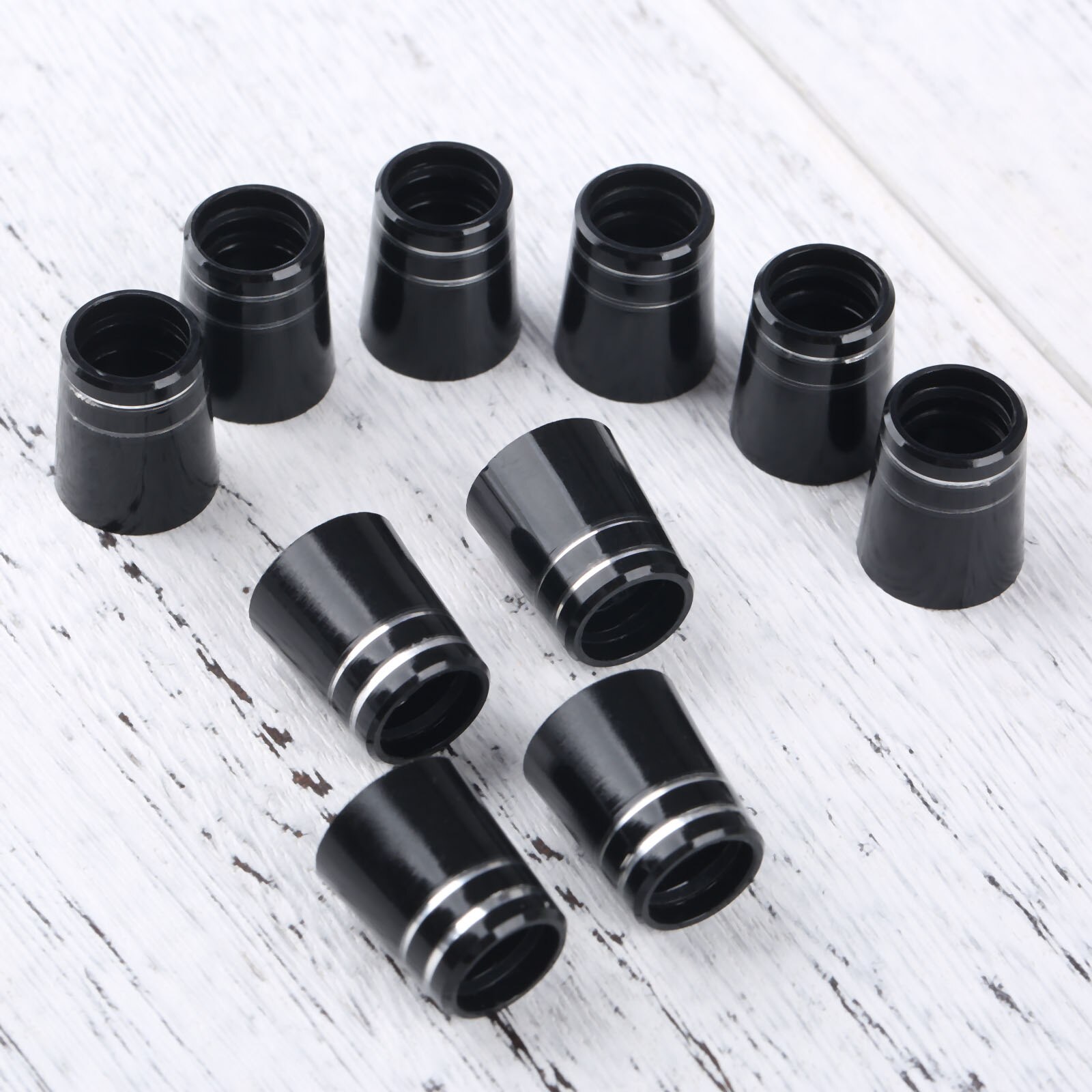 10pcs plastic golf ferrules with double ring fit 0.350 or 0.370 tip irons shaft club shafts sleeve adapter replacement 16mm/19mm