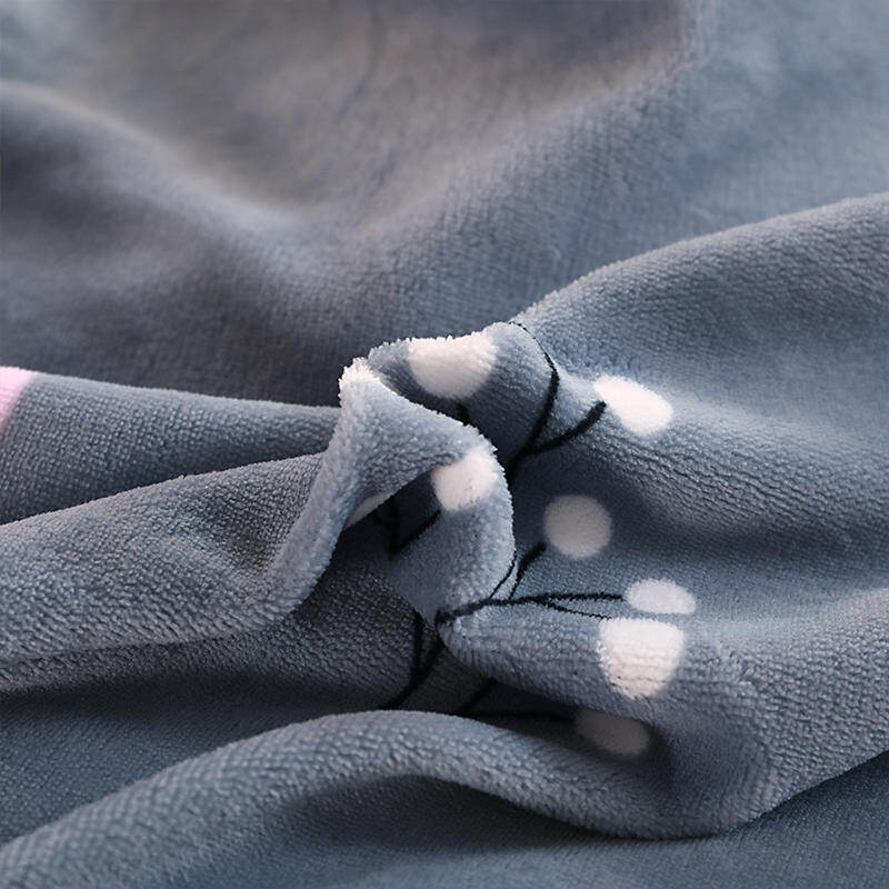 【JJT】Bed Cover With Elastic Bed Sheet Queen Size Gray Color Flannel Fitted Sheets Four Corners With Elastic Band