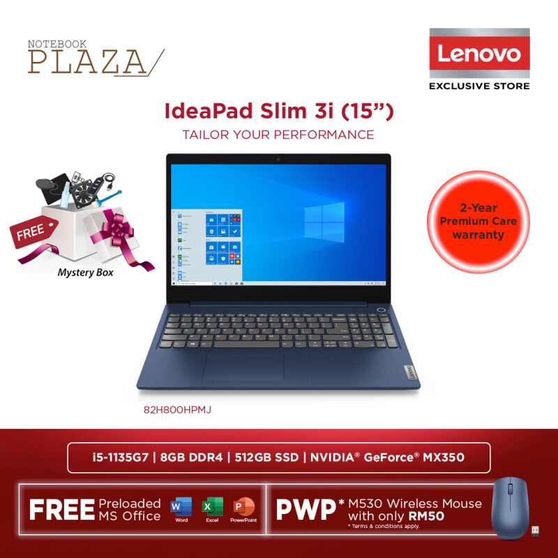 Lenovo IdeaPad 3 15ITL6 82H800HPMJ 15.6 FHD Laptop Abyss Blue ( i5-1135G7, 8GB, 512GB SSD, MX350 2GB, W10, HS ) Malaysia