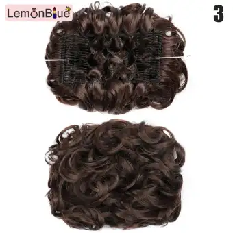 Lemonblue Messy Rose Bun Hair Scrunchies Wig Easy To Wear Curly