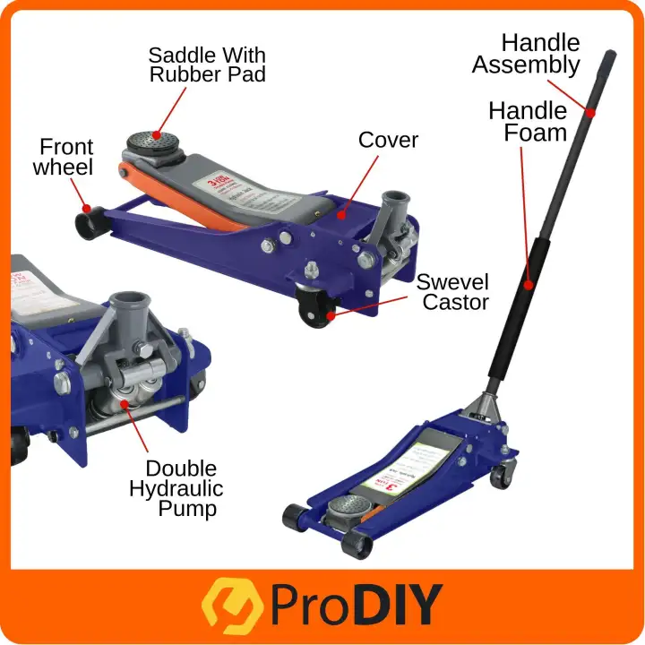 3 Ton Low Profile Floor Jack For Car Automotive Repair Tools