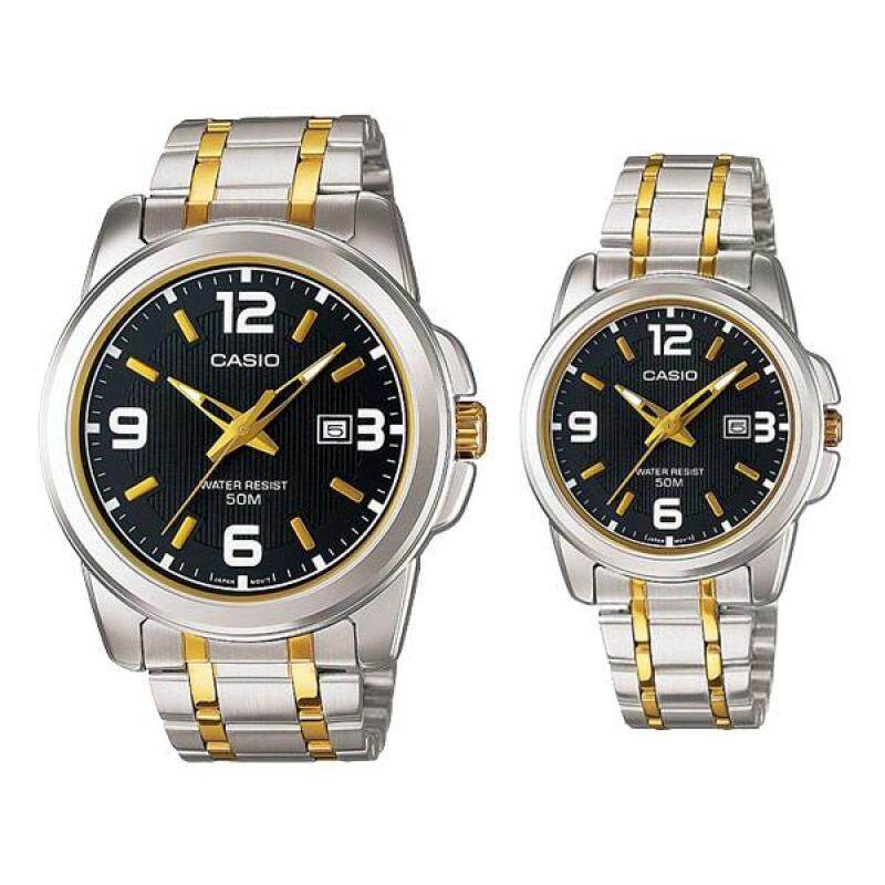 (ORIGINAL+1YR WARRANTY) CASIO COUPLE ANALOG STEEL WATCH MTP+LTP-1314SG-1A Malaysia