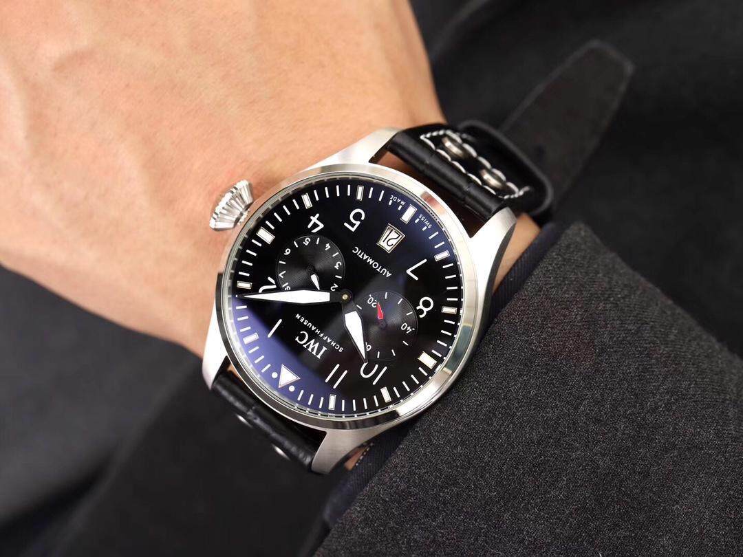 IWC_Fashion Bisnis Kasual Terpercaya Durabl Fungsional Klasik Muka Arloji Biru Sliver Dezel Baja Anti-karat Tali Kulit Badan Jam 46 Mm Dua Chronograph Tahan Air Gerakan Otomatis Jam Tangan Tanggal untuk Pria YZI70604