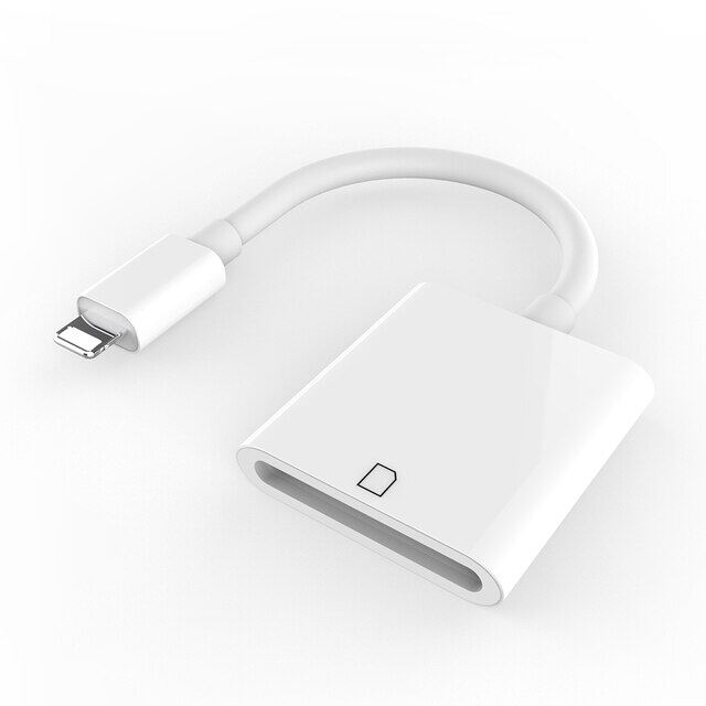 Lightning to SD Card Reader Adapter Smart Digital Camera Card Readers OTG for iPhone iPod Memory Cards Use No APP Need