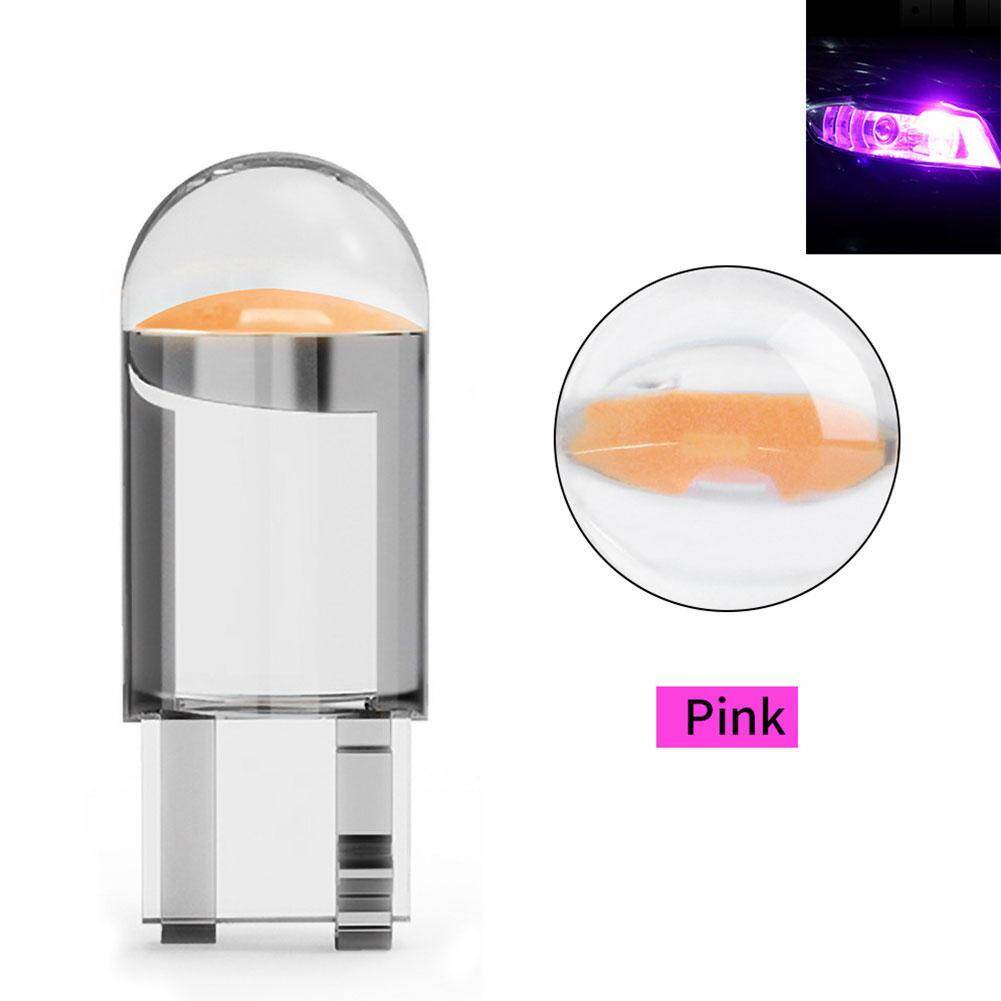 10Pcs T10 LED Crystal Bulb Car COB Signal Integrated Light Wedge License Plate Light Dome Indicator Light Reading Light Plate License Lamp 12V 7 Colors
