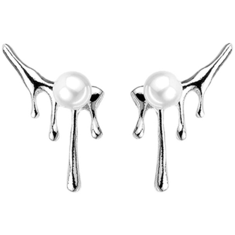 MIAOYA Fashion Jewelry Shop Tik Tok New Style Wing Stud Earring For Women Unique Pearl Earrings For Students Exquisite Gifts