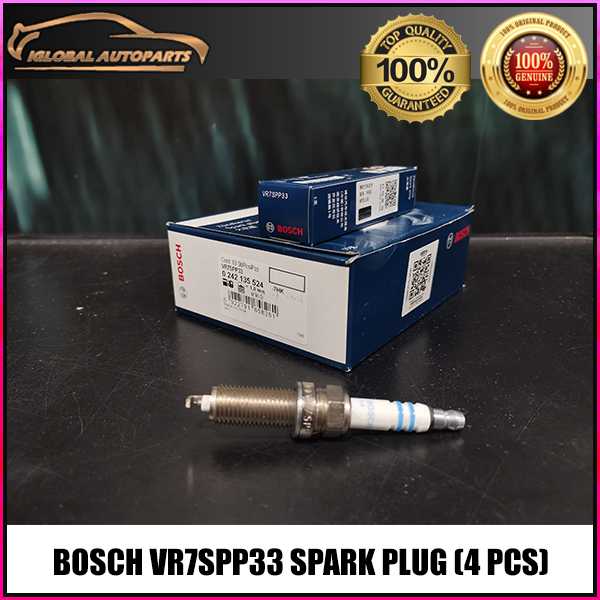 (4 PCS) Bosch VR7SPP33 Spark Plug - Perodua Bezza, Aruz, Myvi 1.3 1.5 ...