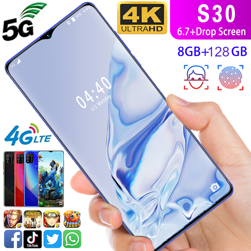 6 7 Inci Layar Penuh S30 Android Smartphone 8gb 128gb 13mp 24mp Baterai 4800mah 10 0 Lazada Indonesia