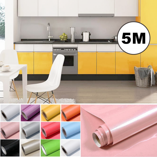 Vinyl Wallpaper Sticker for Cabinet Living Room Bathroom Wall Decoration Waterproof Oil Proof Self Adhesive 60CMX5M