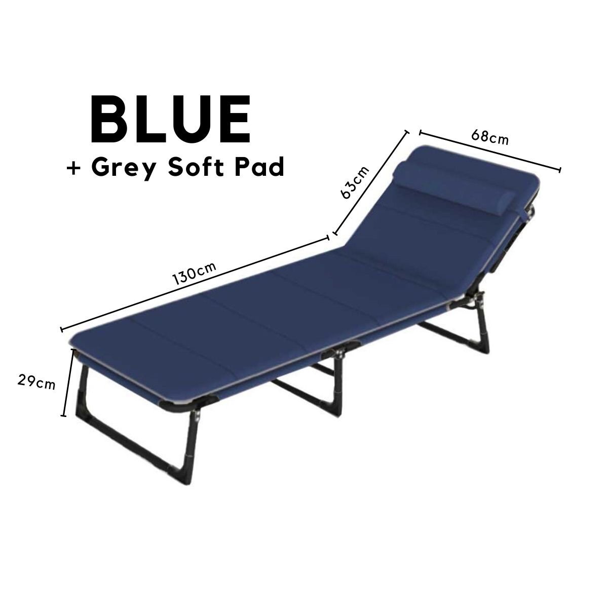 Foldable Lazy Chair Adjustable Lounge Reclining Bed for Office Balcony