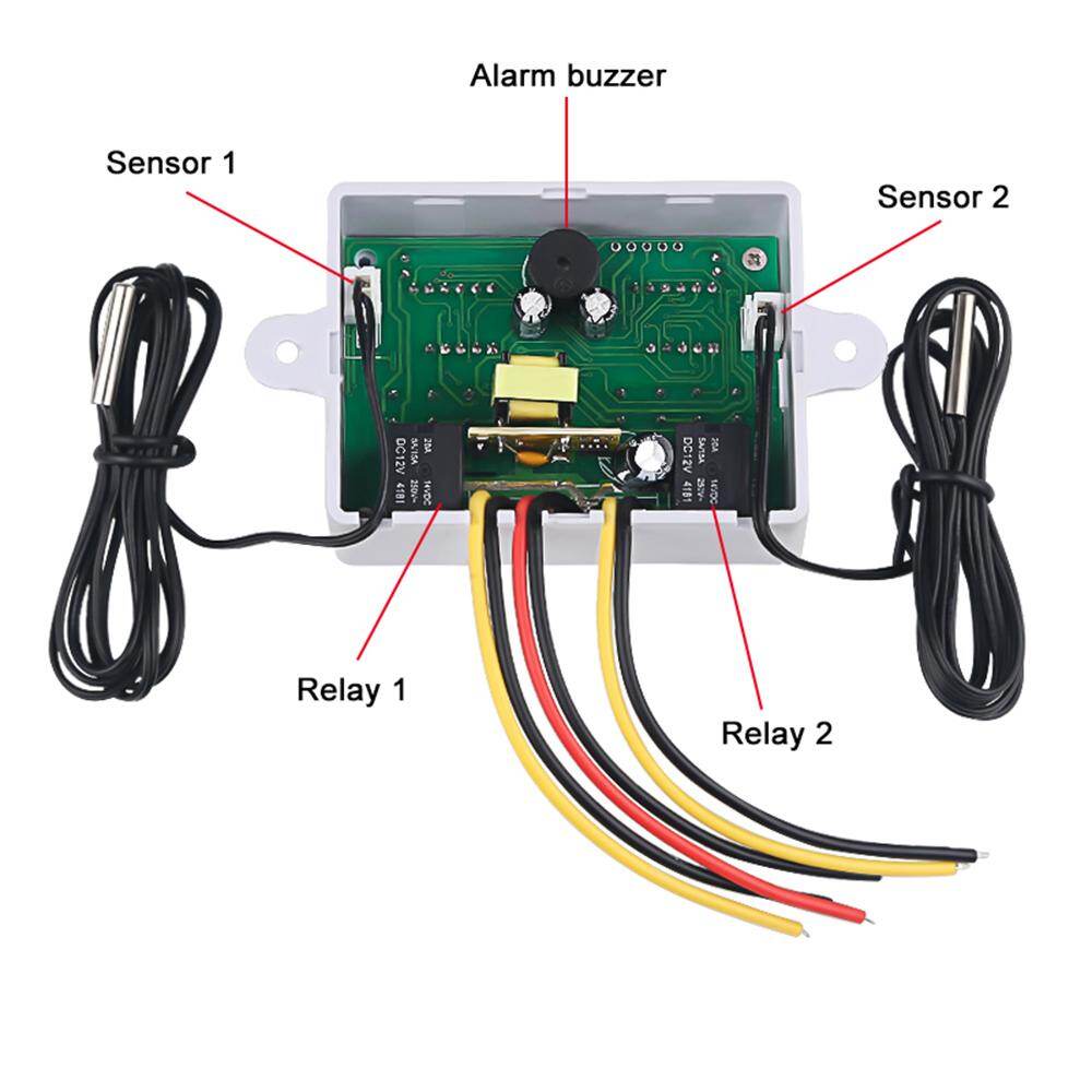 Smart Sensor Dual Digital Thermostat Temperature Controller Two Relay Output Thermoregulator for incubator Heating Cooling XK-W1088 AC110-220VAC 50/60Hz /12V DC/24V DC