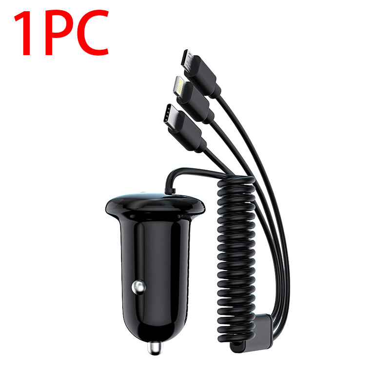 Car Charger 3 cables Type-c Android Universal Phone Accessories