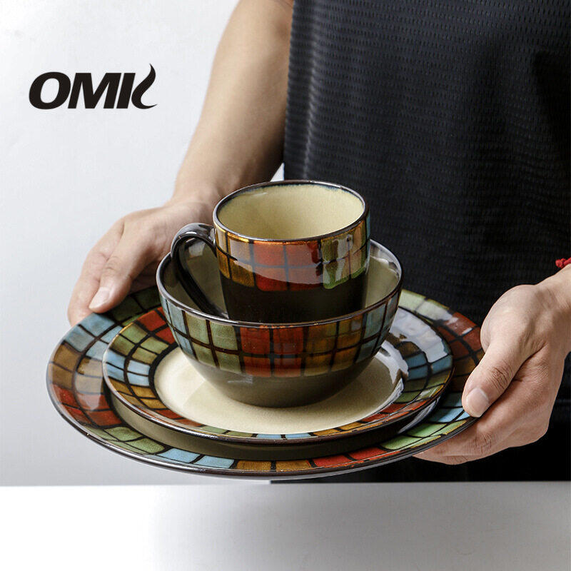 Omk phong cách Mỹ Đồ Đá 400ml cốc cốc cà phê bằng gốm