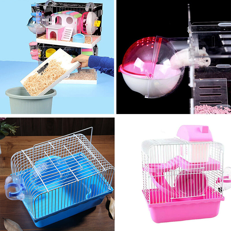 Teeker Gerbil and Hamster Cage Base Promotes Instinctual Burrowing While Containing Litter and Debris Includes ALL Accessories and Play Tunnels