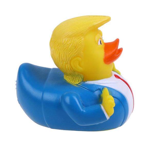 FS 1pc Donald Trump Duck Rubber PVC Duck Bath Squeaky Baby Kids Animals Floats Toys