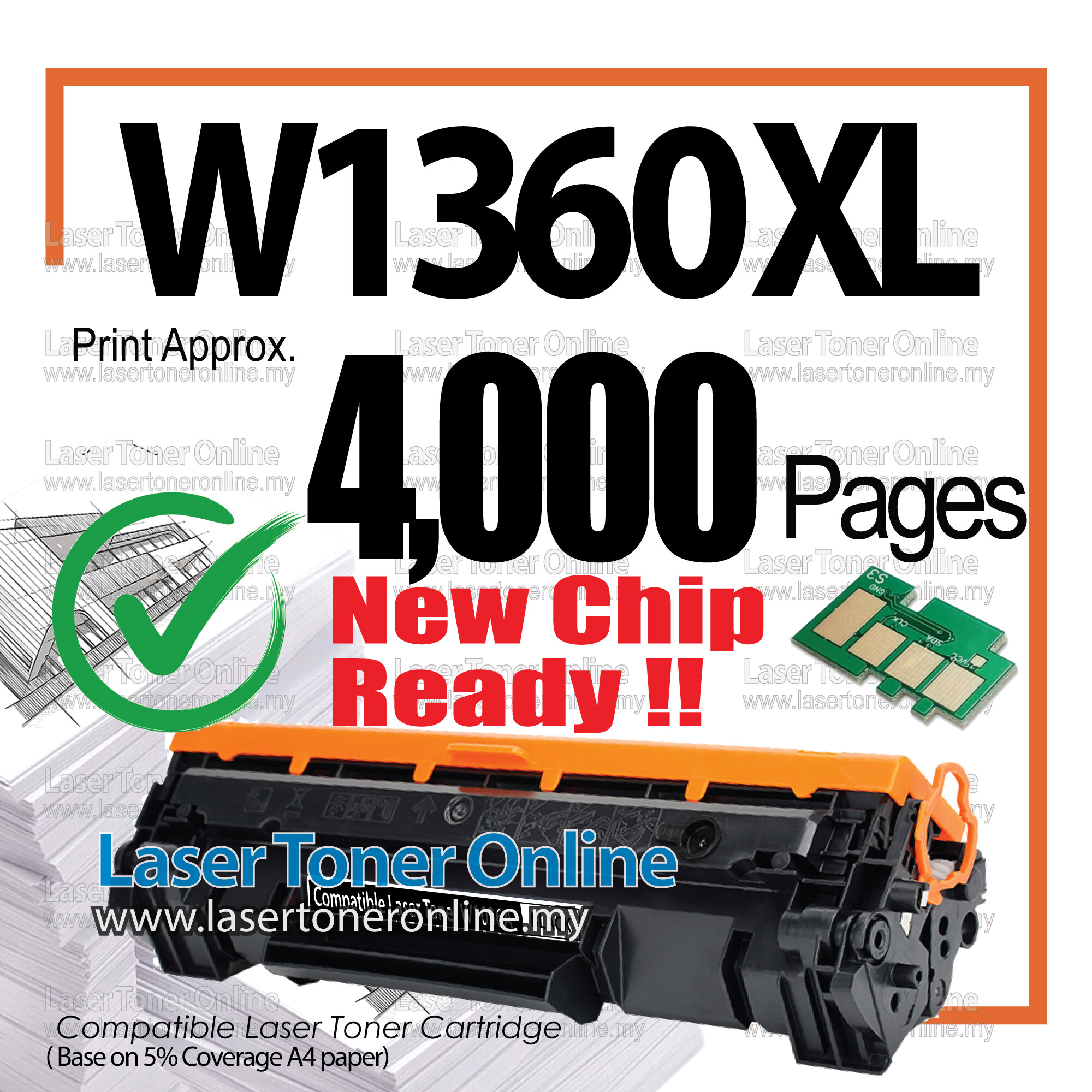NEW CHIP Compatible 136A W1360A Laser Toner Cartridge For HP LaserJet ...