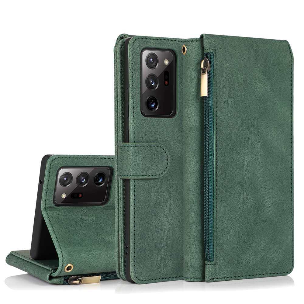 Leather Strap Handbag Case for Samsung Galaxy Note 20 Ultra 10 Plus Note10 Note20 Wallet Case Card Holder Shockproof Zipper Purse Multifunction Phone Pouch Cover