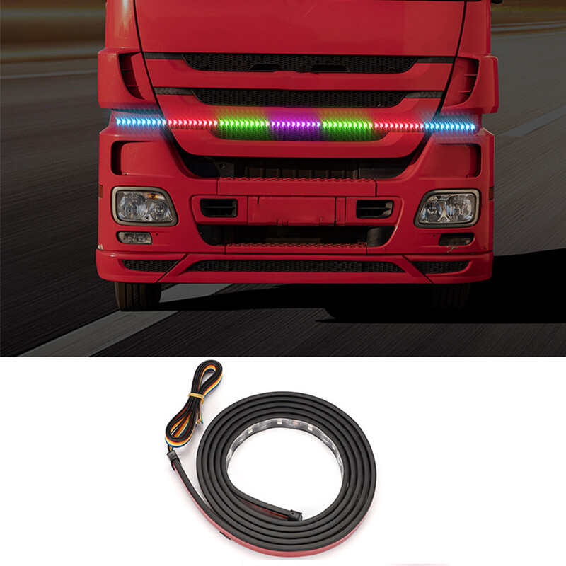 Seametal double row 24v truck running horse streamer light led middle net sunshade marquee light remote control rbg light belt