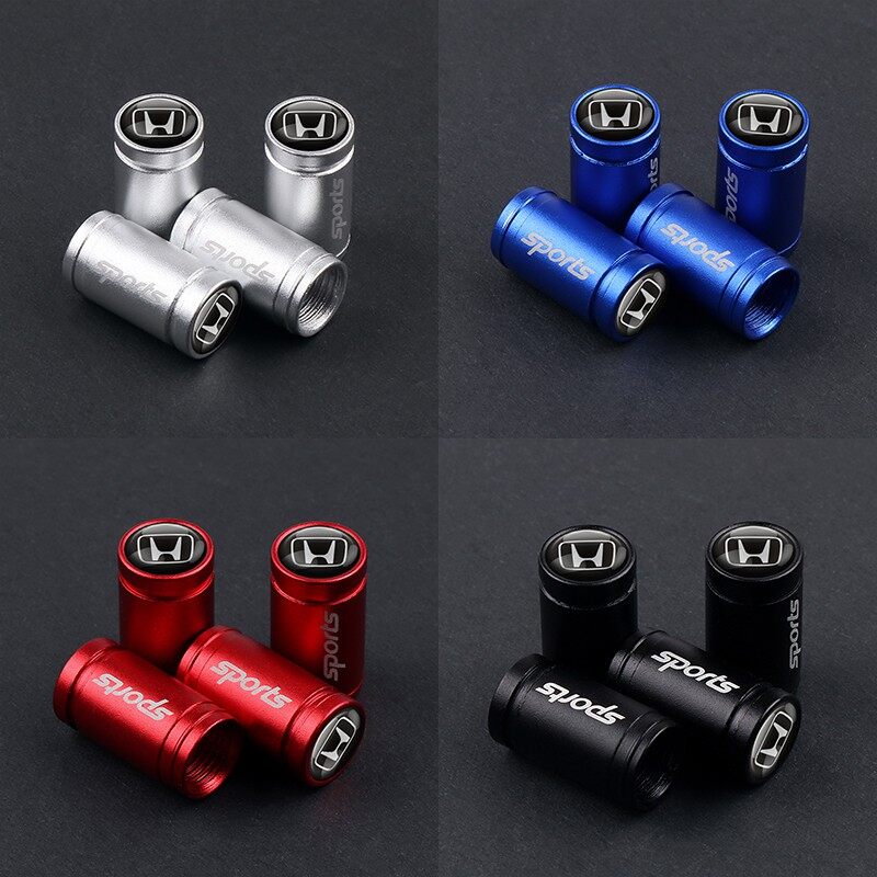 Metal covers rubber wheel valve for honda hrv crosstour crz spirior crv odyssey 4 piece
