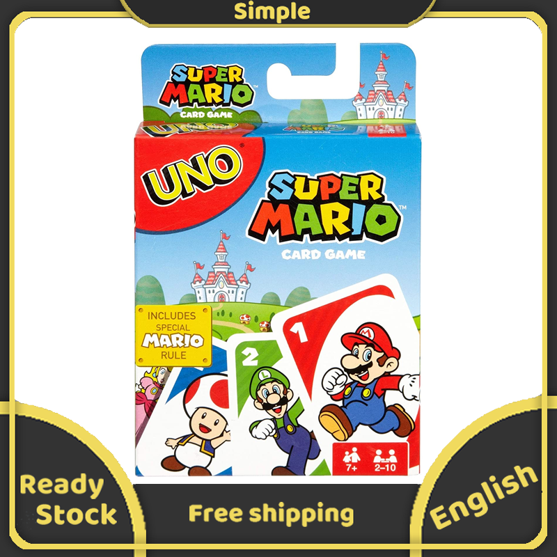 UNO Super Mario theme board game, fun family entertainment and friends gathering game