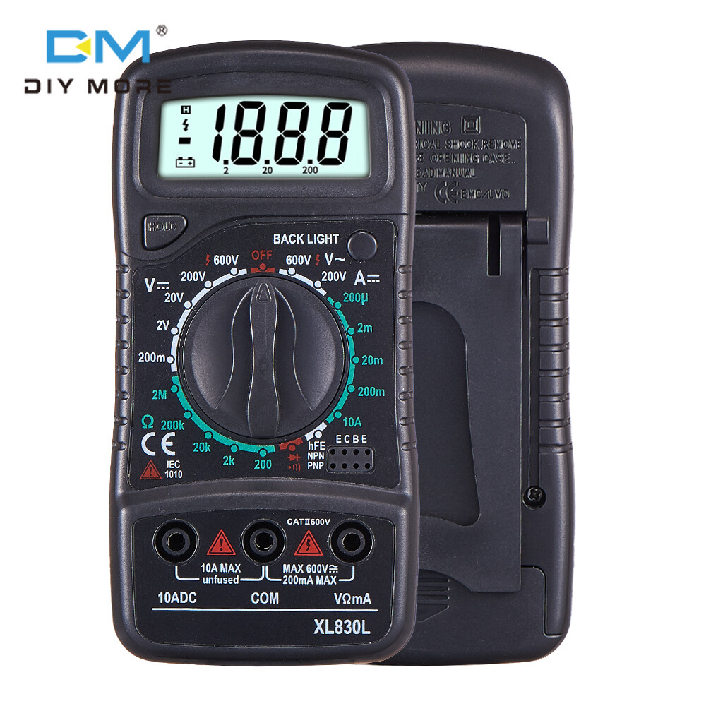 diymore Multimeter Digital XL830L Automotive Electrical Dmm Transistor Peak Capacitance Ammeter Tester Multifunction Esr Meter