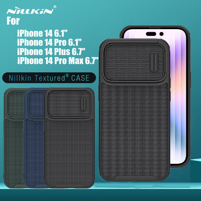 Nillkin Tectured's Case for iPhone 14 Pro Max iPhone 14 Max iPhone 14Pro 6.1'' 6.7'' Case TPU+PC Nylon Fiber Cover soft and hard combination Flexible soft Armor Back Cover
