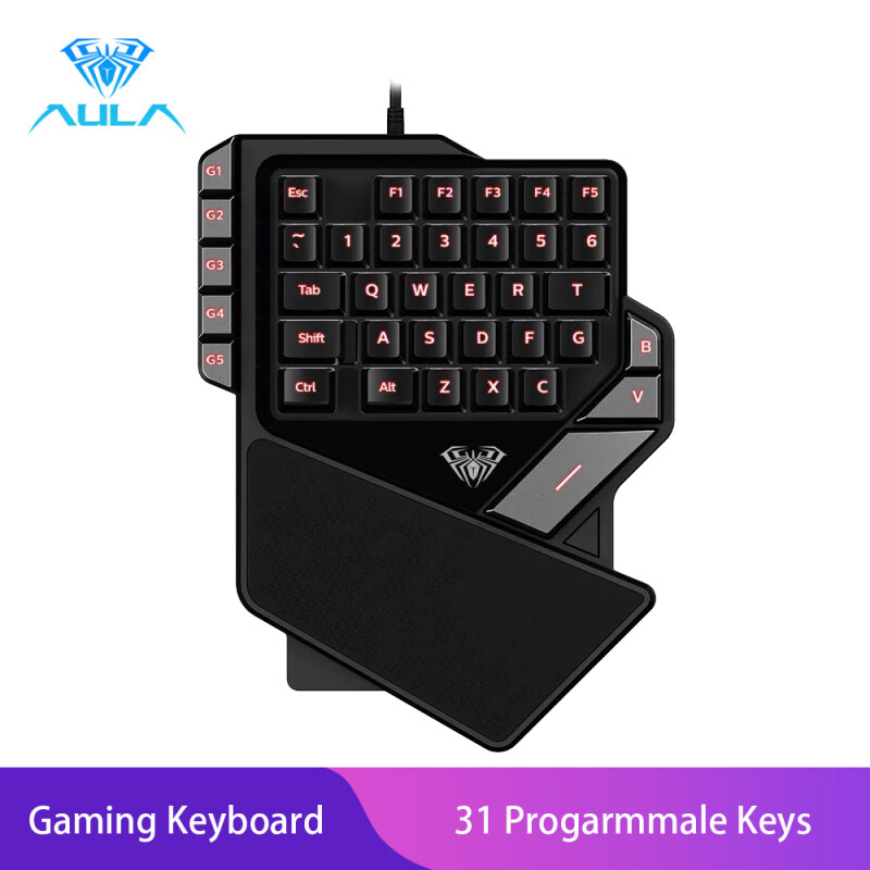 YFD AULA K2 Gaming keyboard one-hand cool light gaming keyboard Singapore