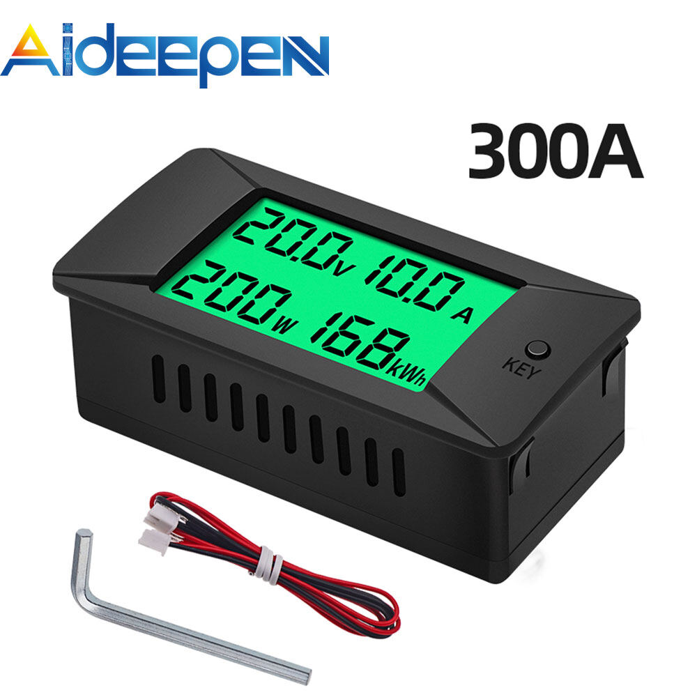 Aideepen dc digital display voltage and current meter power and energy consumption test instrument dc0-300v built-in 50a/100a/200a/300a shunt