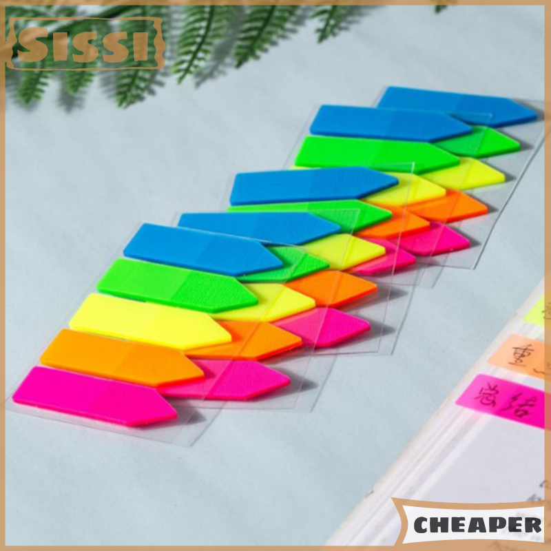 Sissi 100 Sheets Arrow Shape Fluorescent paper Self Adhesive Memo Pad Sticky Notes