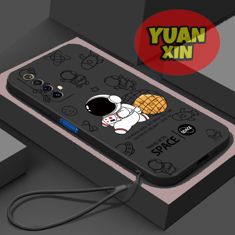 For Realme 7 Phone case Straight Edge Soft Shell Astronaut TPU Casing