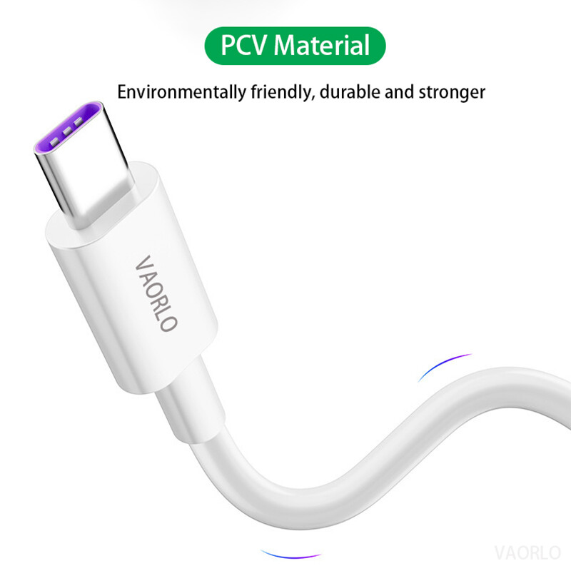 VAORLO 5A Type-C Charging Cable Super Charge For Huawei Fast Charging Support Data Transmission 1M 2M For Xiaomi Oppo Vivo Charger Cable