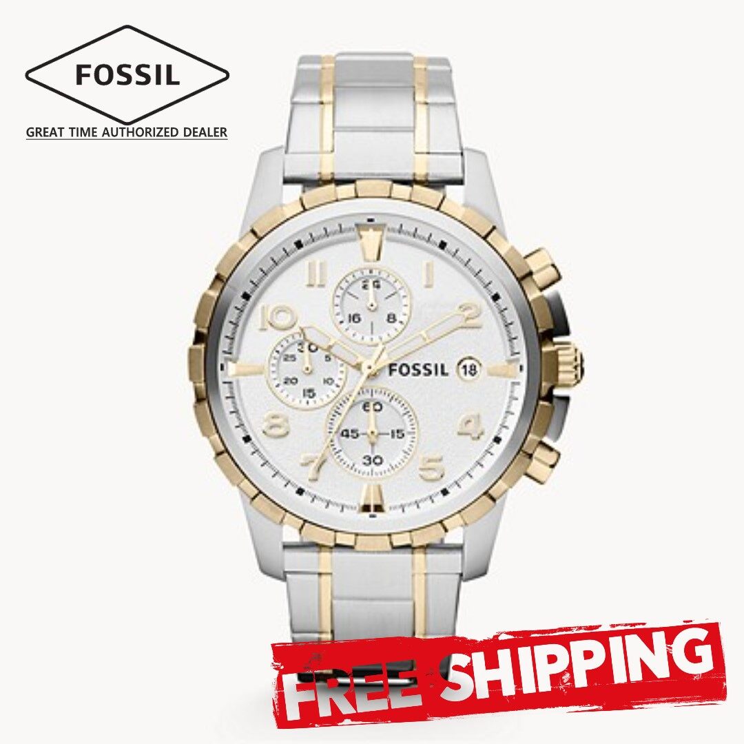 Fossil Watch FS4795 Dean Chronograph Two Tone Stainless Steel Gent s Watch Lazada