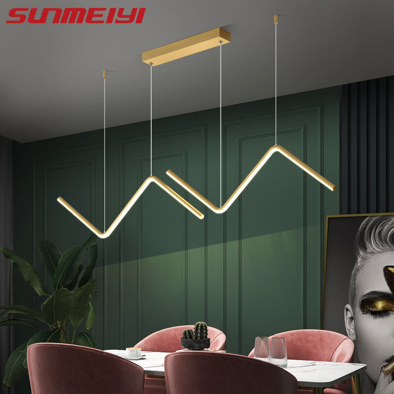 SUNMEIYI Ceiling Lights Black and Gold Lightning LED Lights Ceiling Pendant Lights Modern Dining Table Kitchen Living Room Home Design Hanging Decorative Lighting 3 Years Warranty