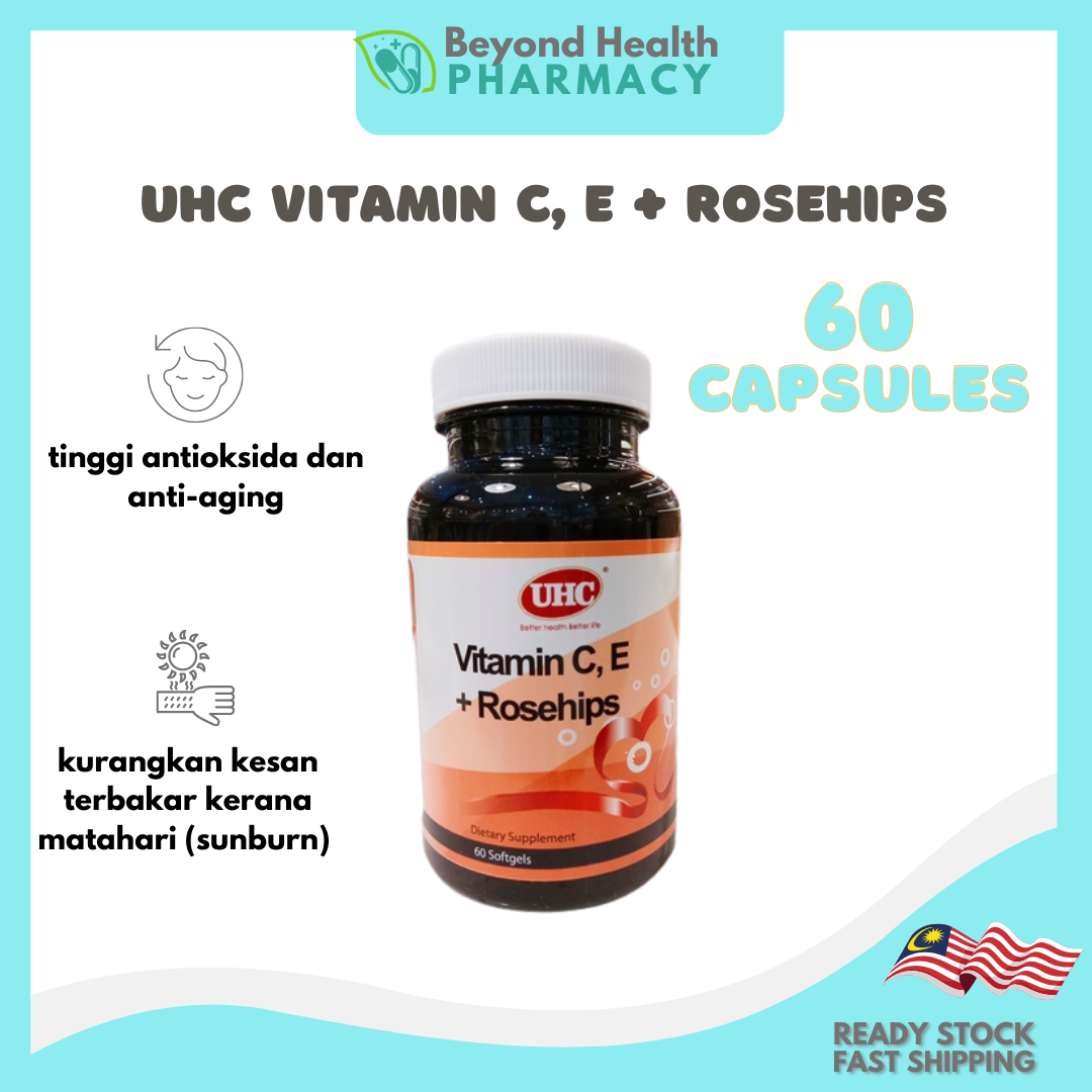 UHC VITAMIN C, E, ROSEHIPS 60 SOFTGEL Lazada