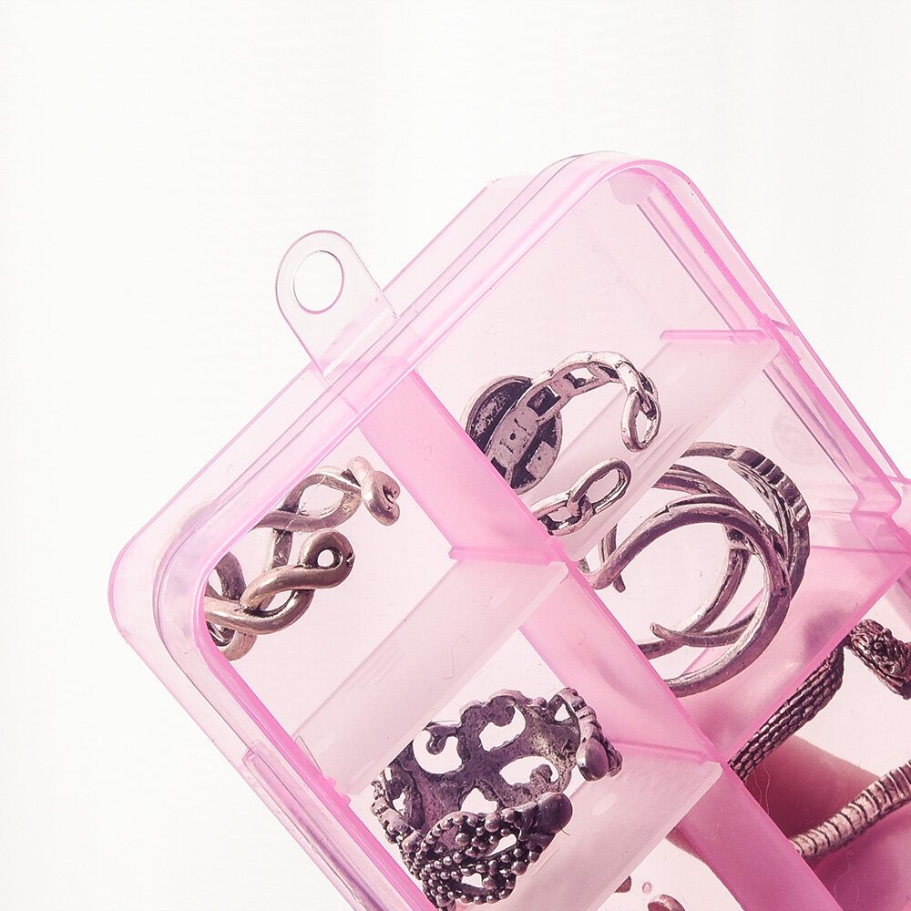 3pcs Grid Transparent Plastic Box 10 Grid Storage Box Parts Packaging Plastic Box Small Transparent Ten-grid Detachable Storage Box