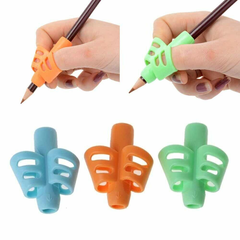 3Pcs Children Writing Pencil Pan Holder Kids Learning Practise Silicone Pen Aid Grip Posture Correction Device for Students