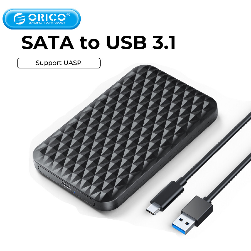 ORICO Type C External Hard Drive Enclosure SATA to USB 3.1 2.5 Inch Case for HDD SSD Enclosure Case for 2.5'' 7mm-9.5mm SSD HDD Box