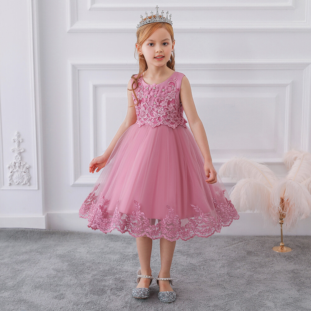 MQATZ Summer Flowers Princess Dress For Wedding Girls Dress Elegant Clothes 3-10 Years L5097
