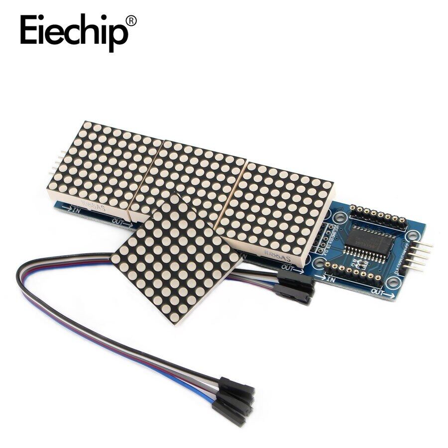 1 PCS MAX7219 LED Display Dot Matrix Module Microcontroller 4 In One Display with 5P Line 4 in 1 TV LED Display Panel Red Green