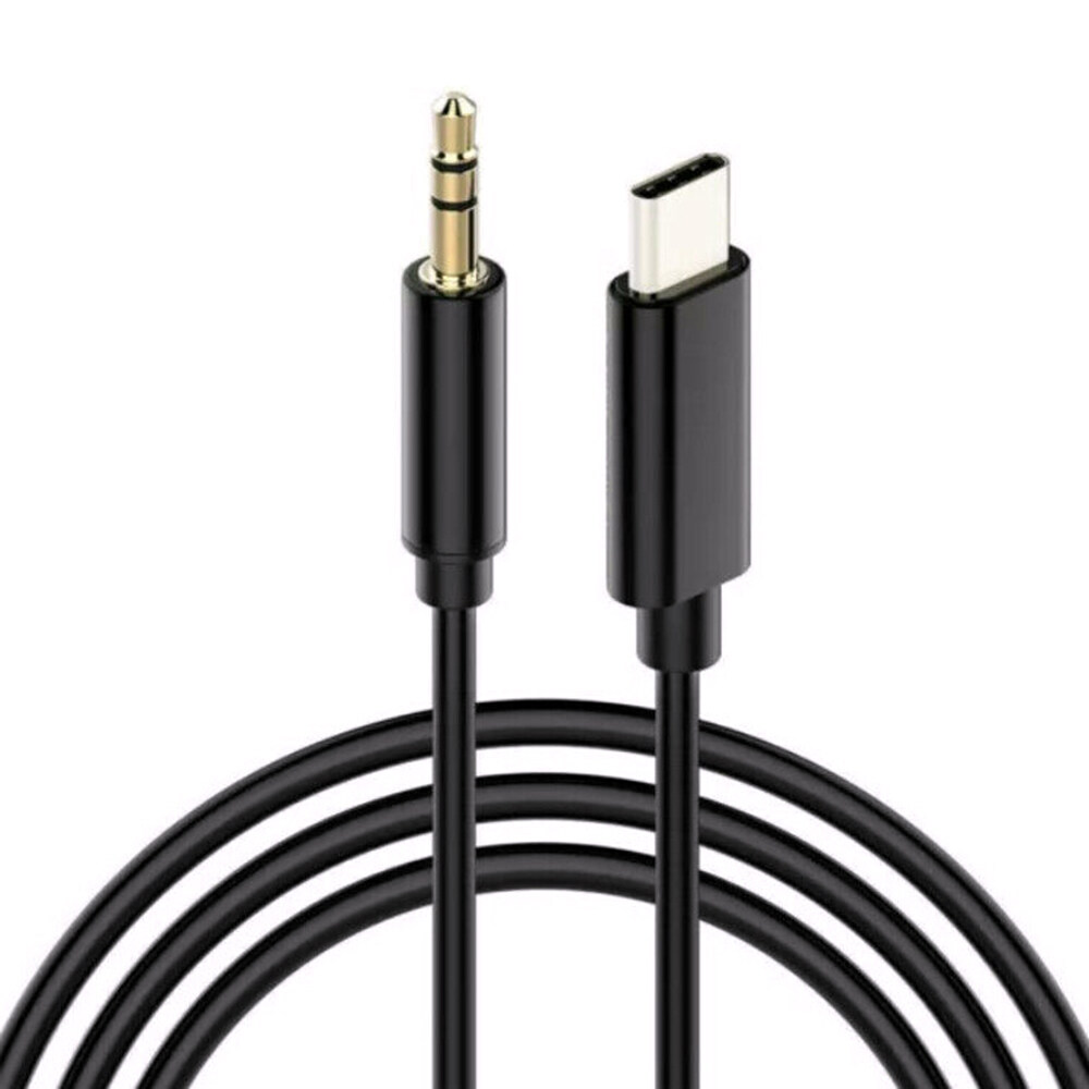 VankerCables Type C To 3.5mm Car Audio Aux Jack Adapter Black For
