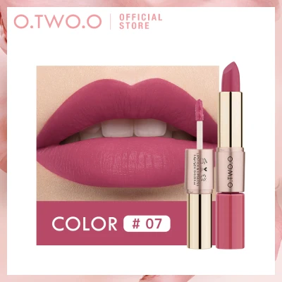 O.TWO.O Lipstick Matte Lipgloss Waterproof Long Lasting Make Up Cosmetics (2 in 1) 12 Colors #07