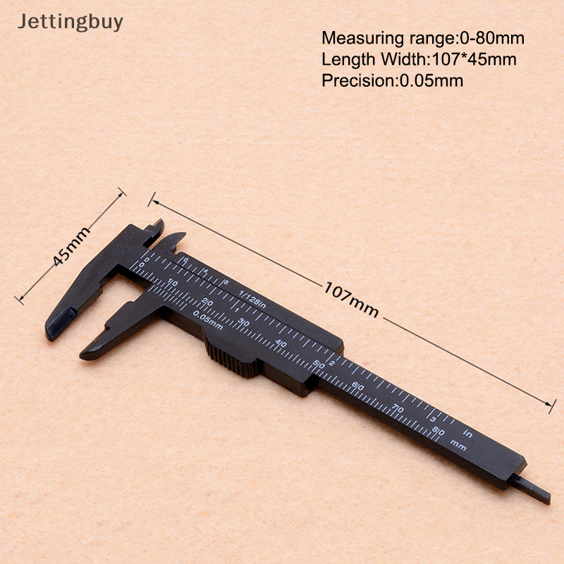 【Jettingbuy】 Flash Sale Double Rule Scale Plastic Vernier Caliper Measuring Student Mini Tool Ruler