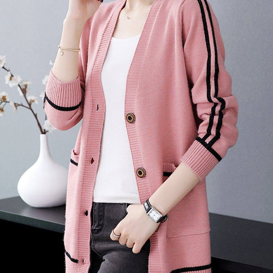 Thin Sweater Women's Mid-Length Cardigan Outdoor Loose Jacket  Top