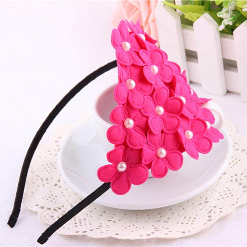 Lovely Kids Infant Baby Girls Cute Hairband Boutique Petal Flower Pearl Headwear