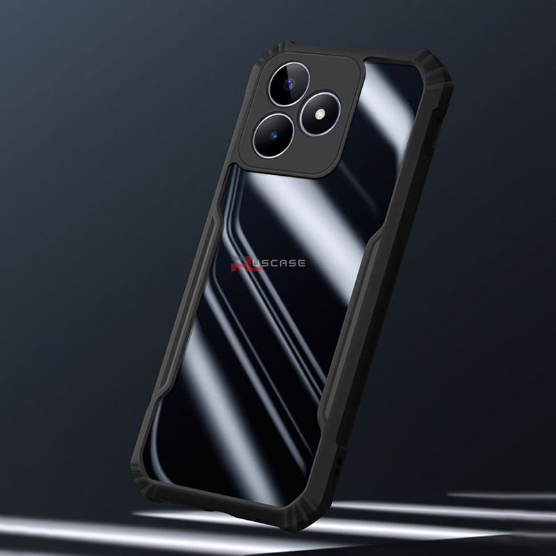 PlusCase for Realme C53 C51 Case Air Cushion Hard Crystal Clear Back Soft Border Shockproof Full Protection Phone Casing