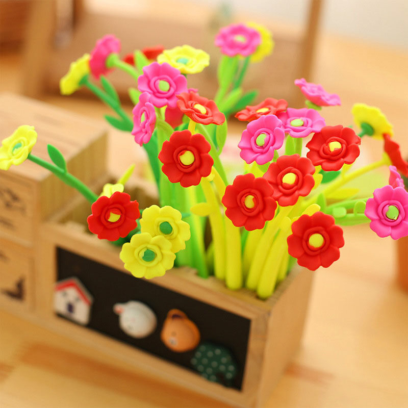 Flower Gel Pen Flower Style Gift Pen Student Signture Pen Stationery