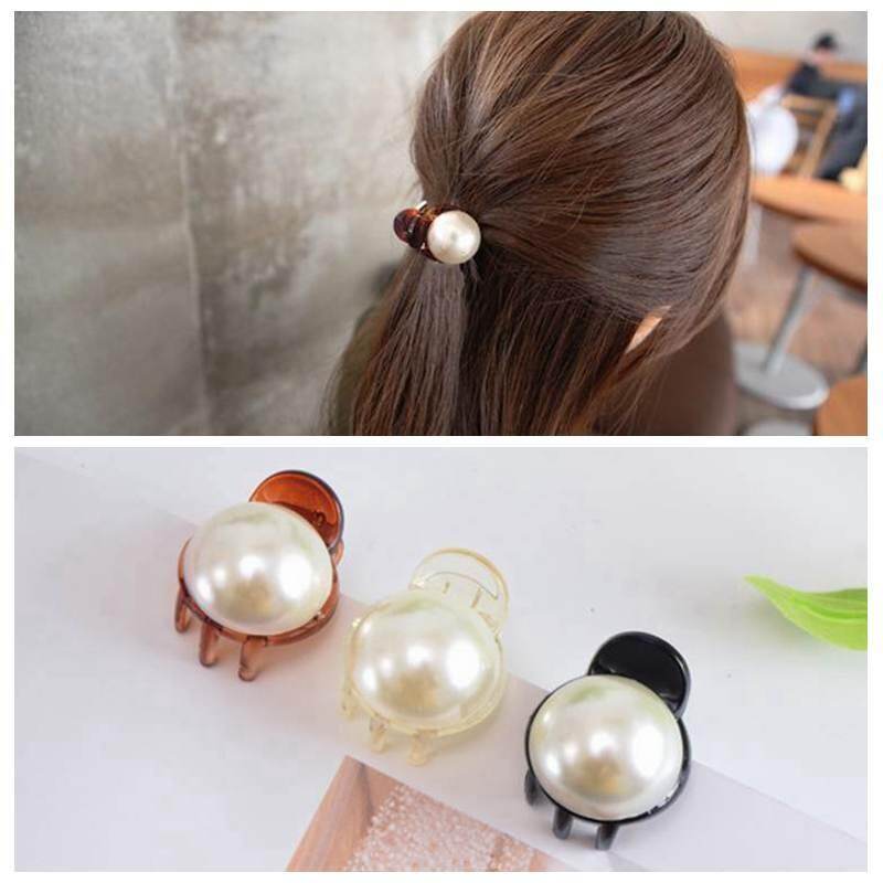 1pcss Barrettes Hairpin Mini Pearl Crab Hair Claw Hair Clips For Women Girls Hair Accessories