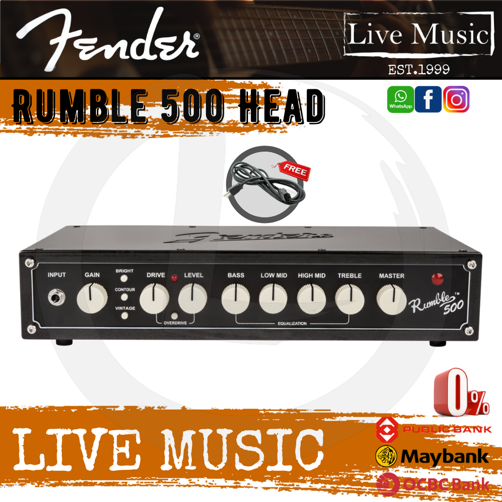 Fender Rumble 500 Bass Head - 500 watts Bass Amplifier Head